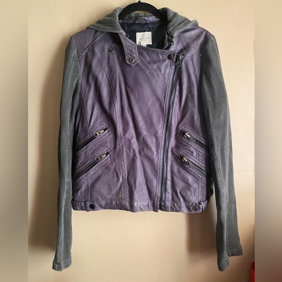 Urban Outfitters + Silence Noise: VEGAN LEATHER Fleece Moto Jacket | Siz… - Picture 4 of 7